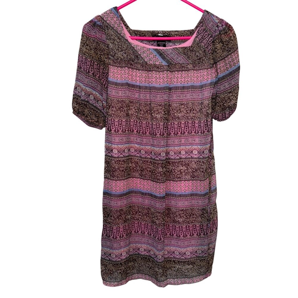 Kandy Kiss Junior Short Sleeve Paisley Print Dress Size L